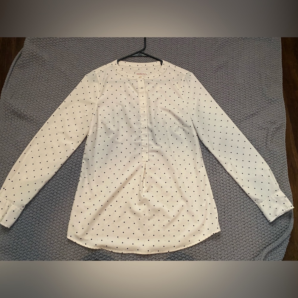 White polka dot blouse